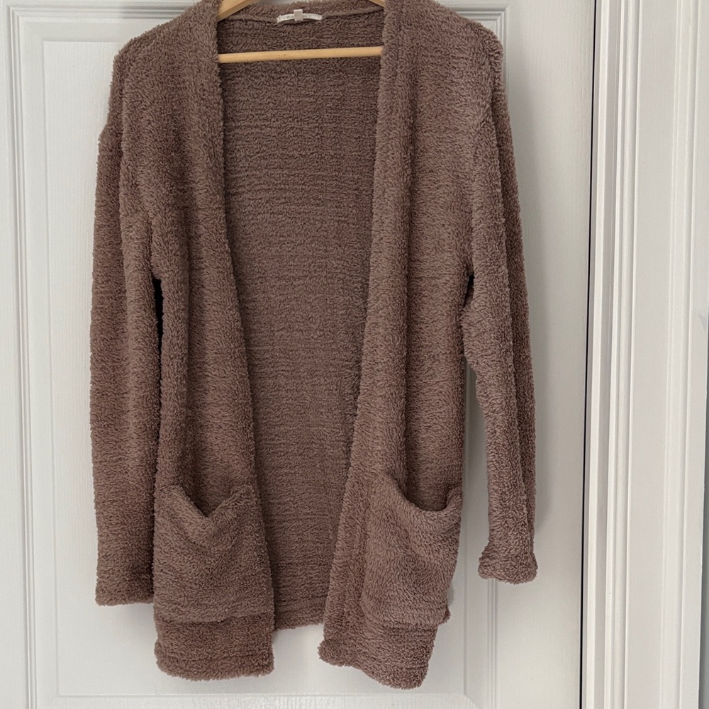 Z Supply Taupe Open-Front Cardigan